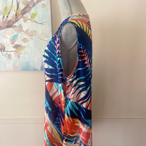 AVENUE💙💛MULTI COLOR💛💙SLEEVELESS SLIP ON SPRING SUMMER TOP SIZE 14/16🌟EUC🌟 - Picture 5 of 14